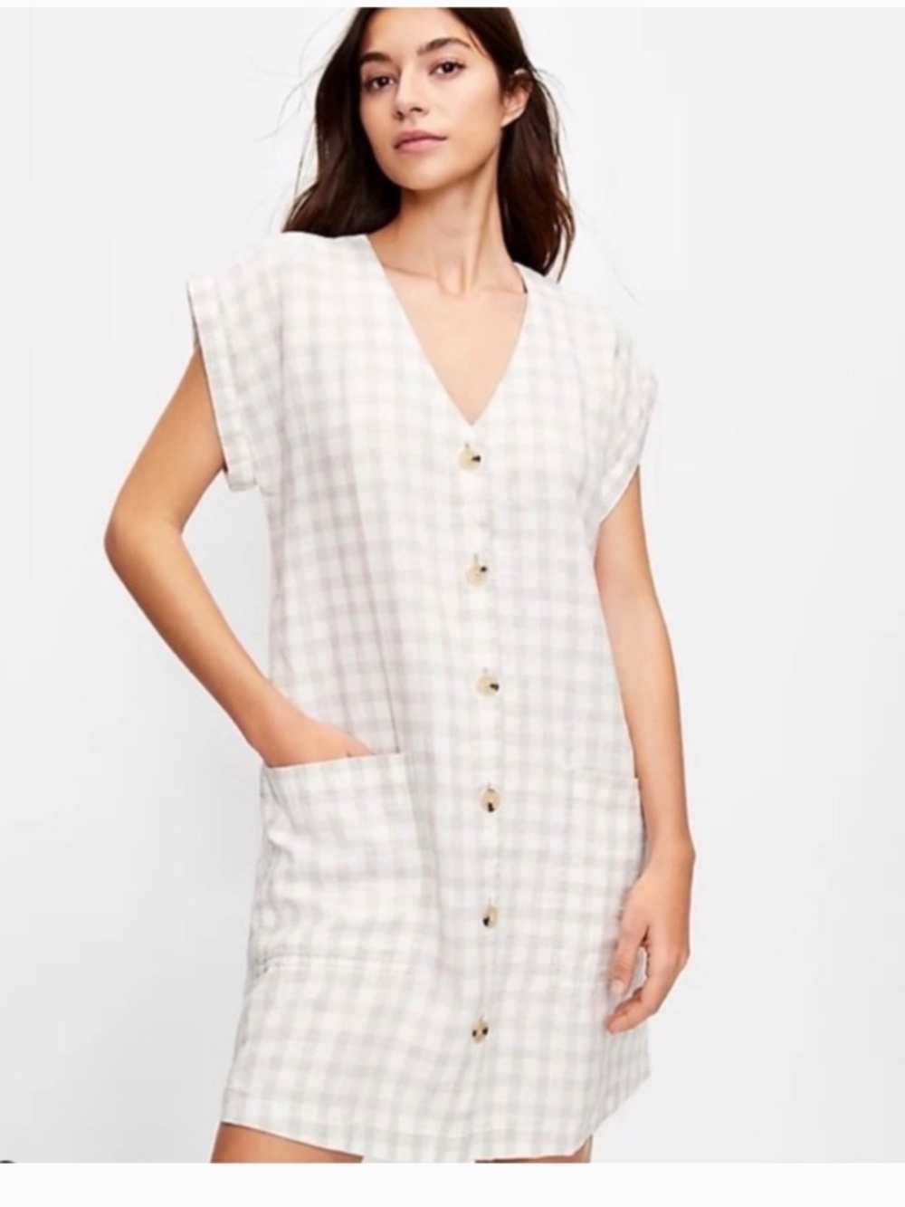 Lou and Grey BNWT checkered linen dress